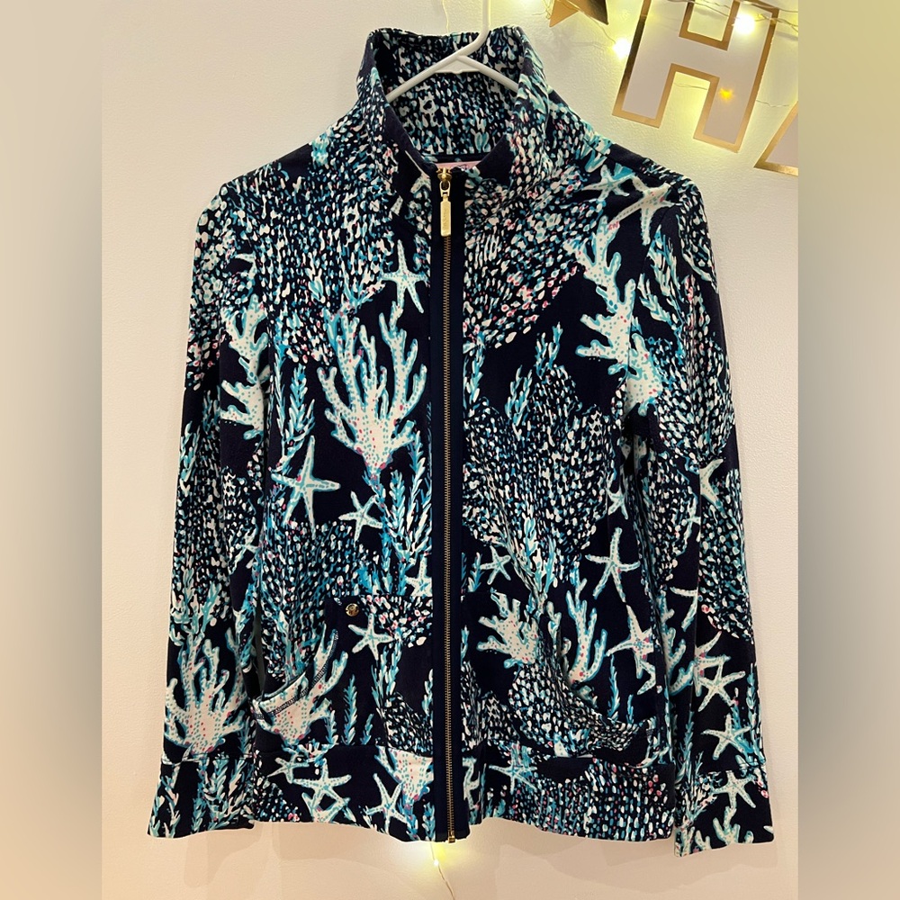Lilly Pulitzer Good Reef Zip Up Small